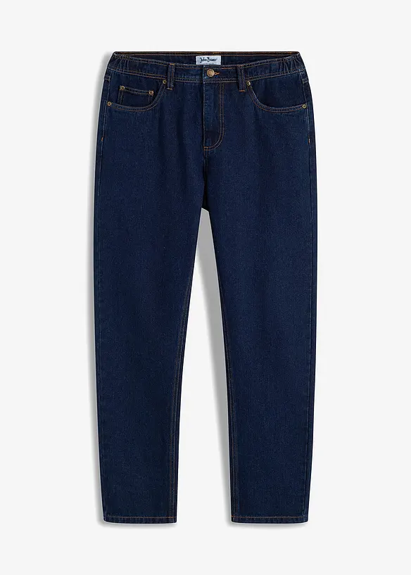 Classic-Fit Jeans mit Dehnbund, Straight in blau von vorne - bonprix