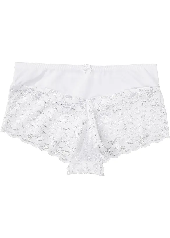 Maxipanty mit Spitze in weiß von vorne - bonprix