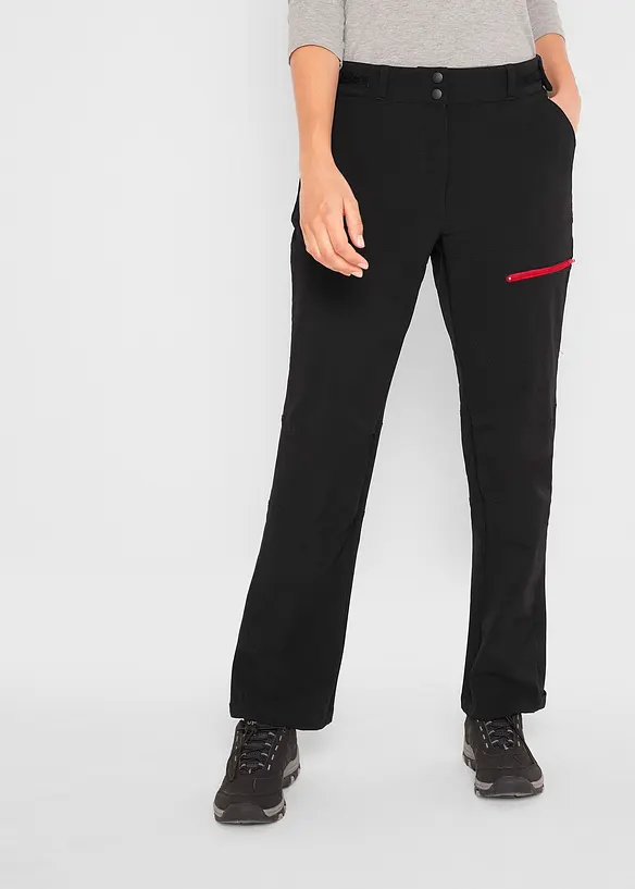 Stretch-Softshell-Hose mit Taschen, wasserabweisend in schwarz von vorne - bonprix Stretch-Softshell-Hose mit Taschen, wasserabweisend in schwarz von vorne - bonprix