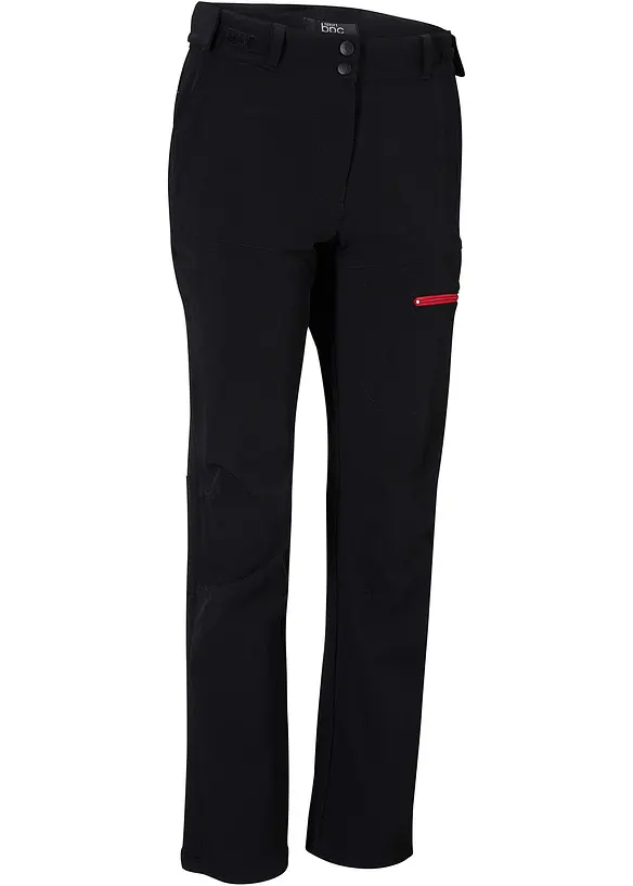 Stretch-Softshell-Hose mit Taschen, wasserabweisend in schwarz von vorne - bonprix Stretch-Softshell-Hose mit Taschen, wasserabweisend in schwarz von vorne - bonprix
