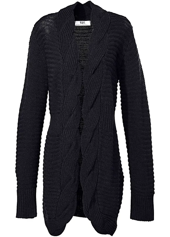 Longstrickjacke in schwarz - bonprix