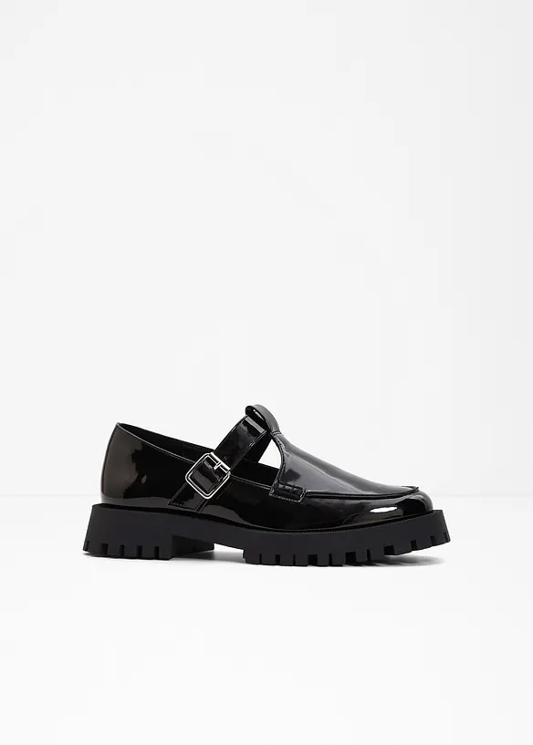 Chunky Loafer mit Cut-Outs in schwarz von vorne - bonprix