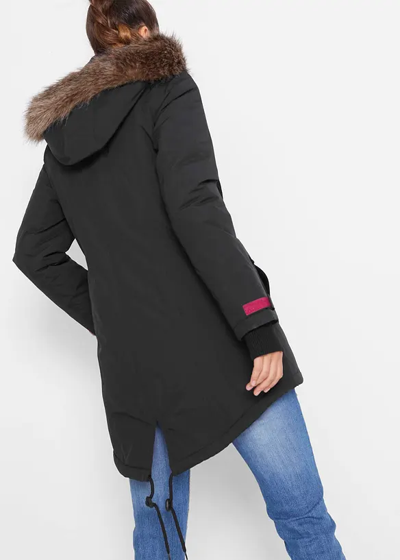 wasserdichter Funktions-Outdoorparka, wattiert in schwarz von hinten (im Anschnitt) - bonprix