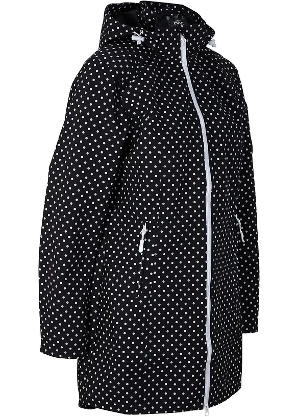 Leichte, wasserabweisende Softshell-Langjacke in schwarz von vorne - bonprix