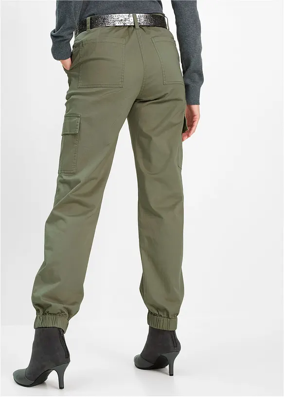 Cargohose aus Baumwoll-Stretch in grün von hinten - bonprix Cargohose aus Baumwoll-Stretch in grün von hinten - bonprix