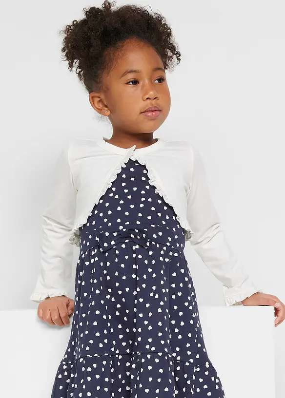 Jersey-Bolero mit Bio-Baumwolle in weiß von vorne (im Anschnitt) - bonprix