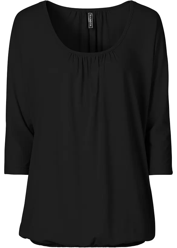 Oversize-Shirt in schwarz von vorne - bonprix