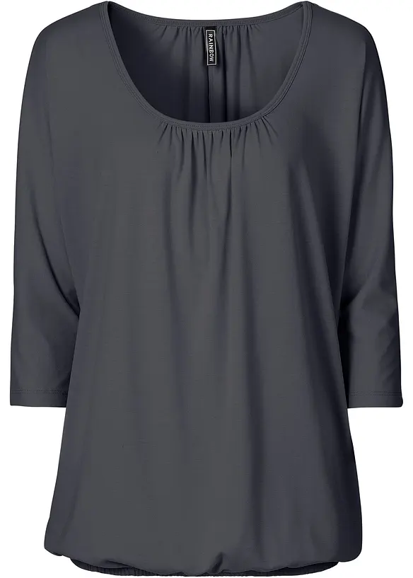 Oversize-Shirt in grau von vorne - bonprix