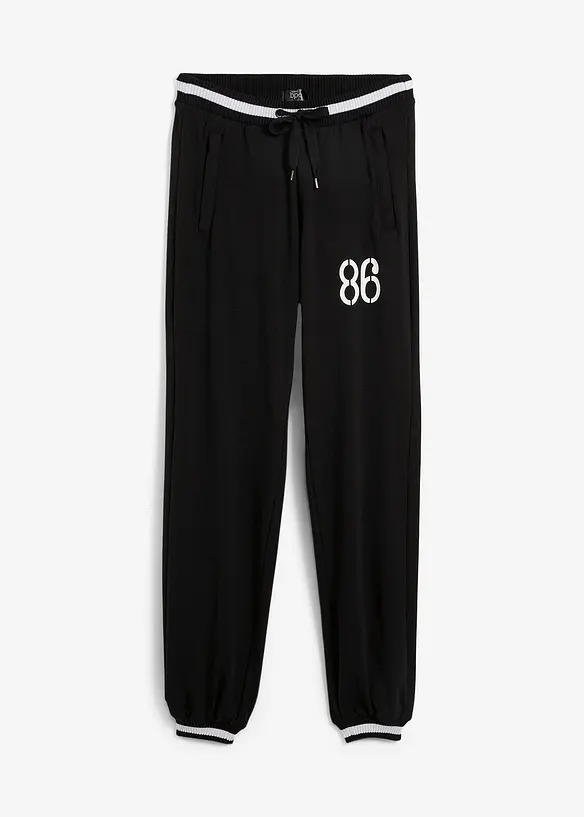 Sweathose aus elastischem Baumwoll-Mix in schwarz von vorne - bonprix Sweathose aus elastischem Baumwoll-Mix in schwarz von vorne - bonprix