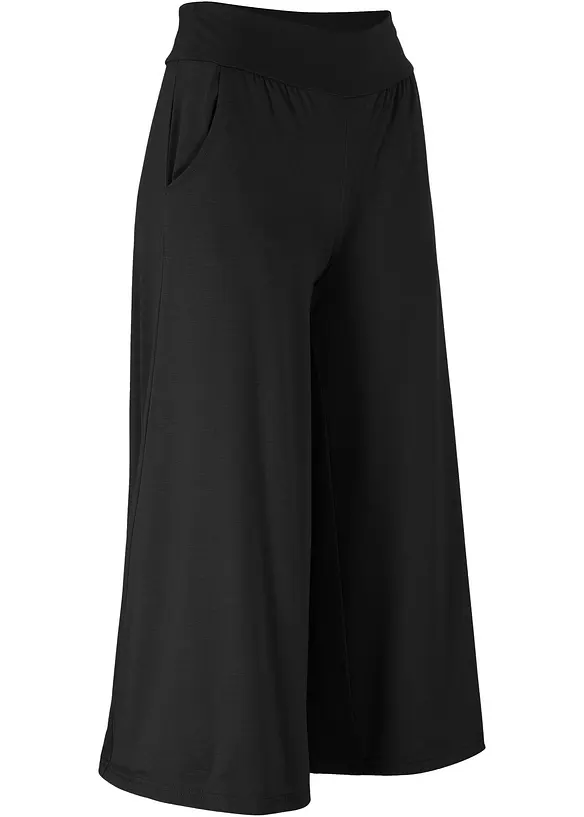 Loungewear Culotte in schwarz von vorne - bonprix