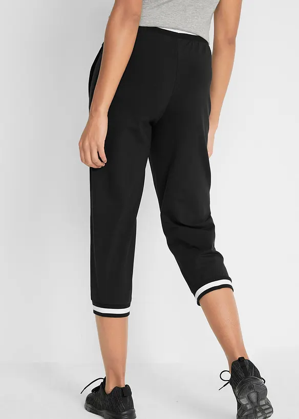 Jogginghose, 3/4-Länge aus Baumwollmix in schwarz von hinten - bonprix Jogginghose, 3/4-Länge aus Baumwollmix in schwarz von hinten - bonprix