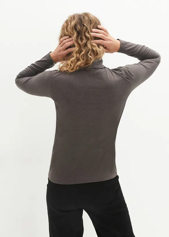 Langarmshirt  (2er Pack) in schwarz von hinten (im Anschnitt) - bonprix