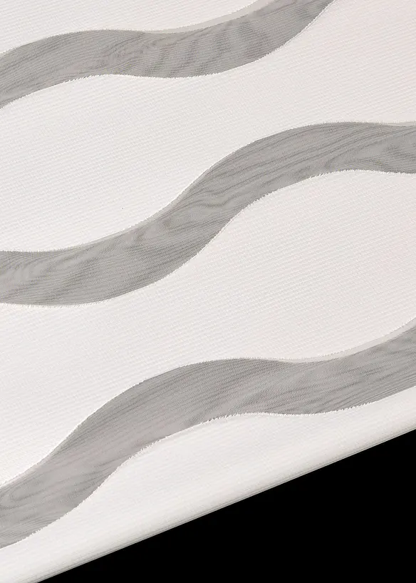 Doppelrollo mit Wellen in weiß Detailaufnahme vom Material - bonprix