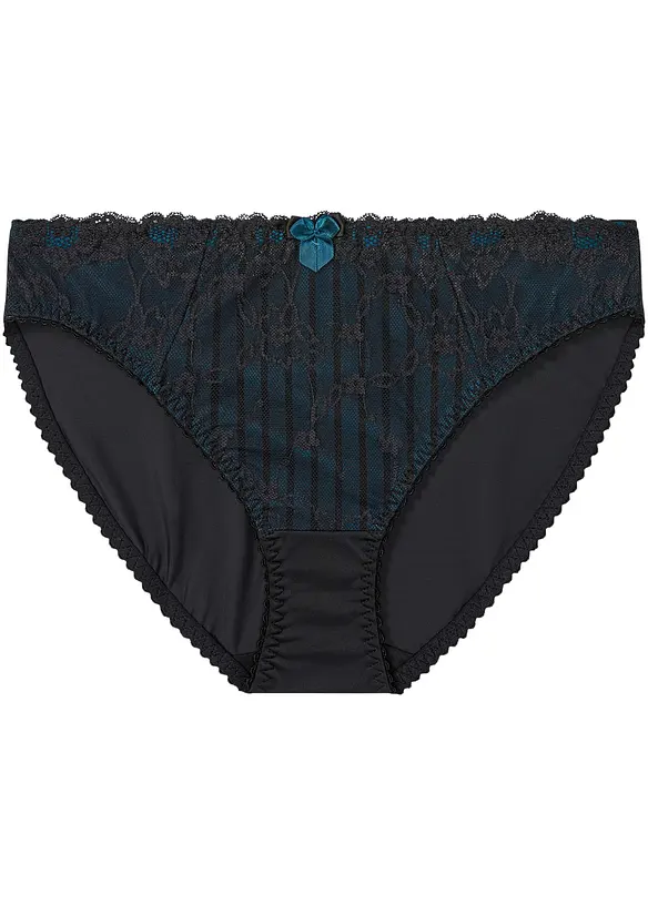 Slip mit zarter Spitze in schwarz von vorne - bonprix