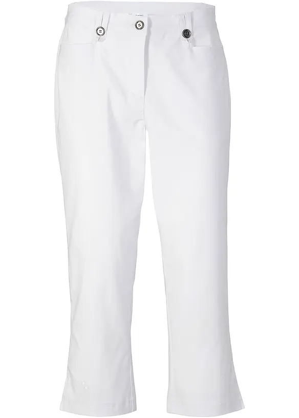 3/4-Bengalin-Hose mit Bequembund in weiß von vorne - bonprix 3/4-Bengalin-Hose mit Bequembund in weiß von vorne - bonprix