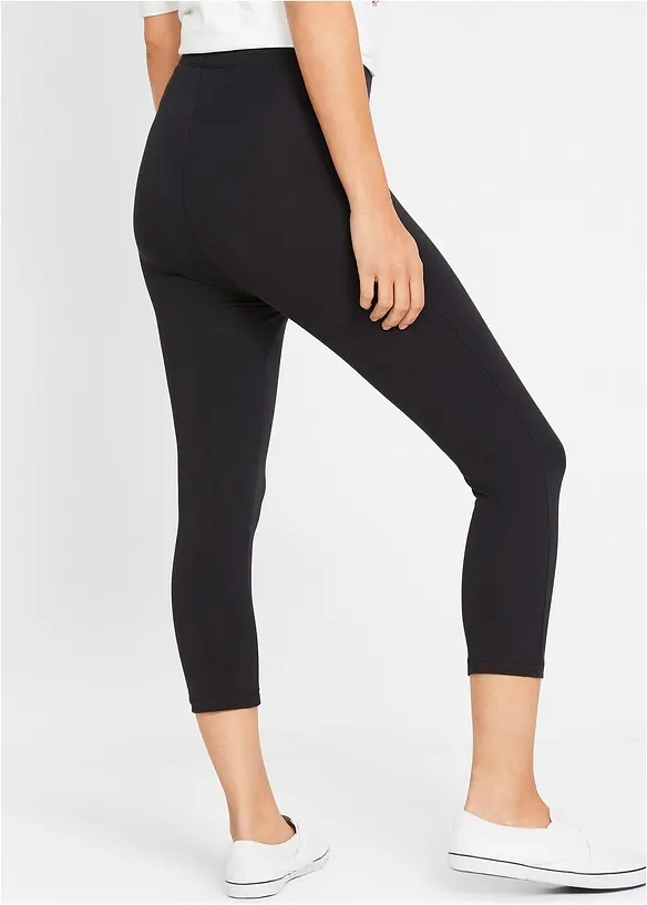Capri-Leggings mit Bequembund in schwarz von hinten - bonprix Capri-Leggings mit Bequembund in schwarz von hinten - bonprix
