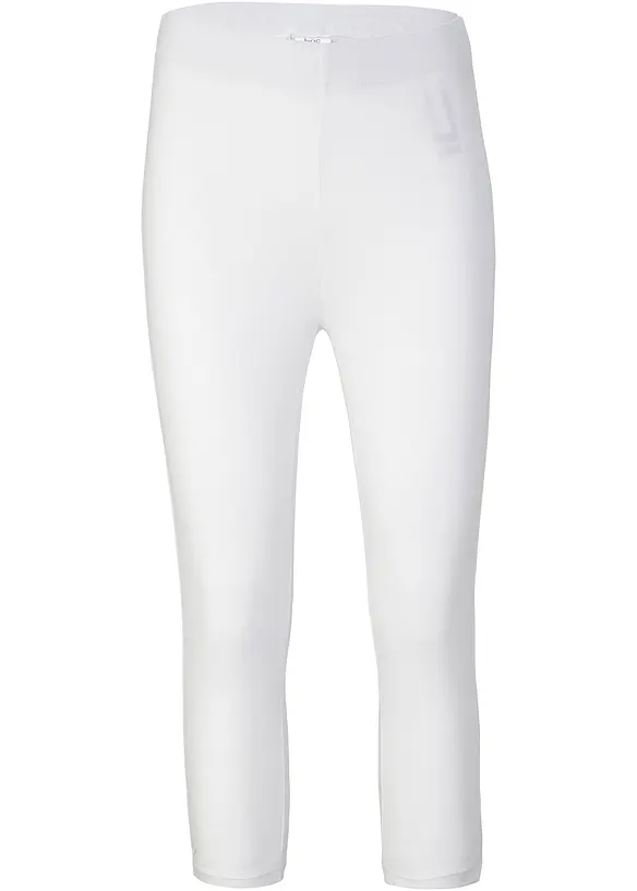 Capri-Leggings mit Bequembund in weiß von vorne - bonprix