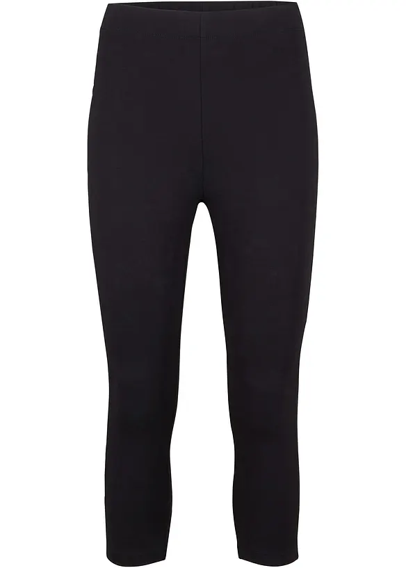 Capri-Leggings mit Bequembund in schwarz von vorne - bonprix Capri-Leggings mit Bequembund in schwarz von vorne - bonprix