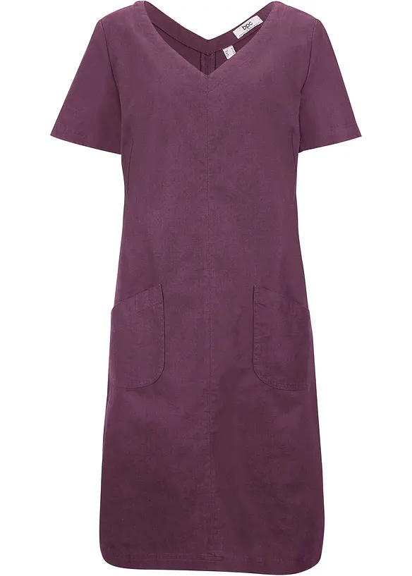 Minikleid aus Leinen-Baumwoll-Mix in lila von vorne - bonprix Minikleid aus Leinen-Baumwoll-Mix in lila von vorne - bonprix
