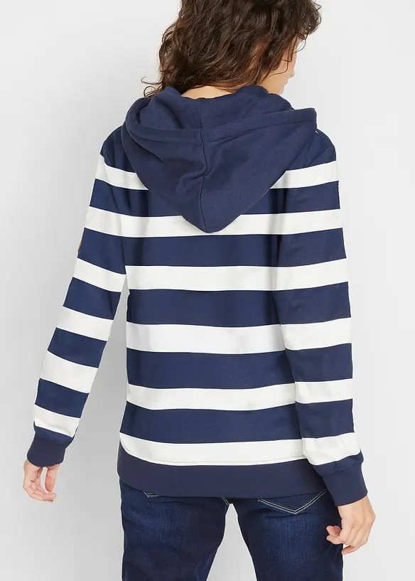 Kapuzensweatshirt aus Bio-Baumwolle in blau von hinten (im Anschnitt) - bonprix Kapuzensweatshirt aus Bio-Baumwolle in blau von hinten (im Anschnitt) - bonprix