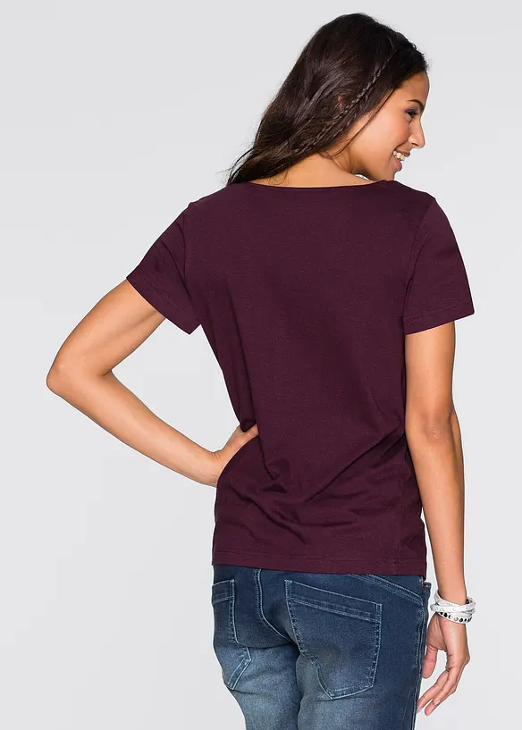 T-Shirt aus Baumwoll-Viskose-Mix in rot von hinten (im Anschnitt) - bonprix