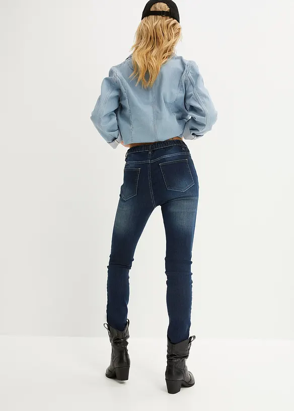 Jeggings in blau von hinten - bonprix