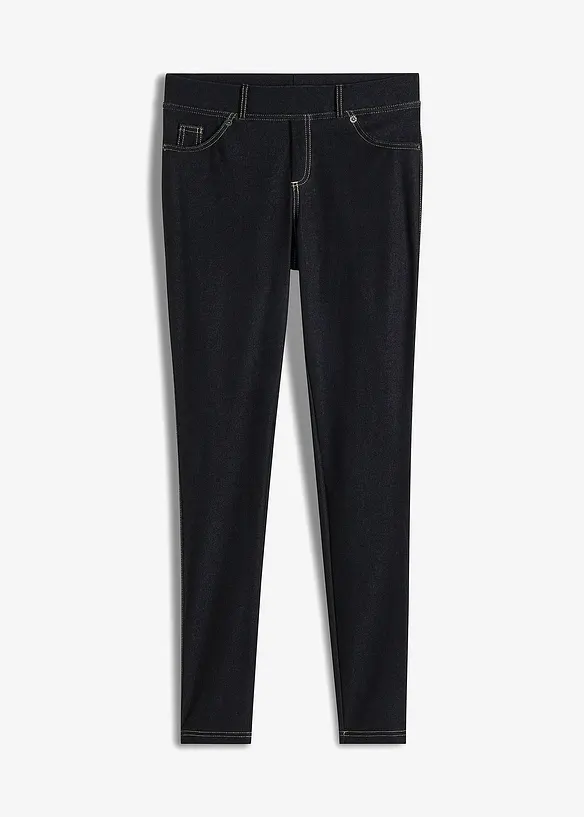 Leggings in Jeansoptik in schwarz von vorne - bonprix