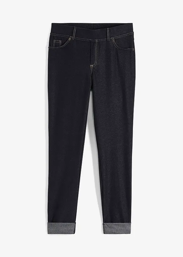 Leggings in Jeansoptik in schwarz von vorne - bonprix