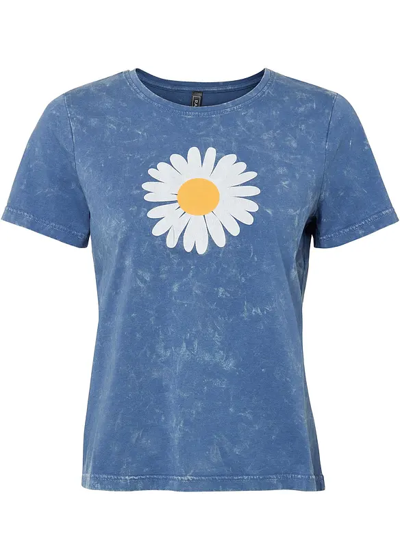 T-Shirt aus reiner Bio-Baumwolle in blau von vorne - bonprix T-Shirt aus reiner Bio-Baumwolle in blau von vorne - bonprix