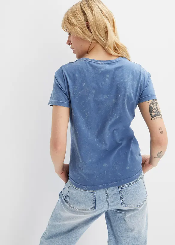 T-Shirt aus reiner Bio-Baumwolle in blau von hinten (im Anschnitt) - bonprix T-Shirt aus reiner Bio-Baumwolle in blau von hinten (im Anschnitt) - bonprix