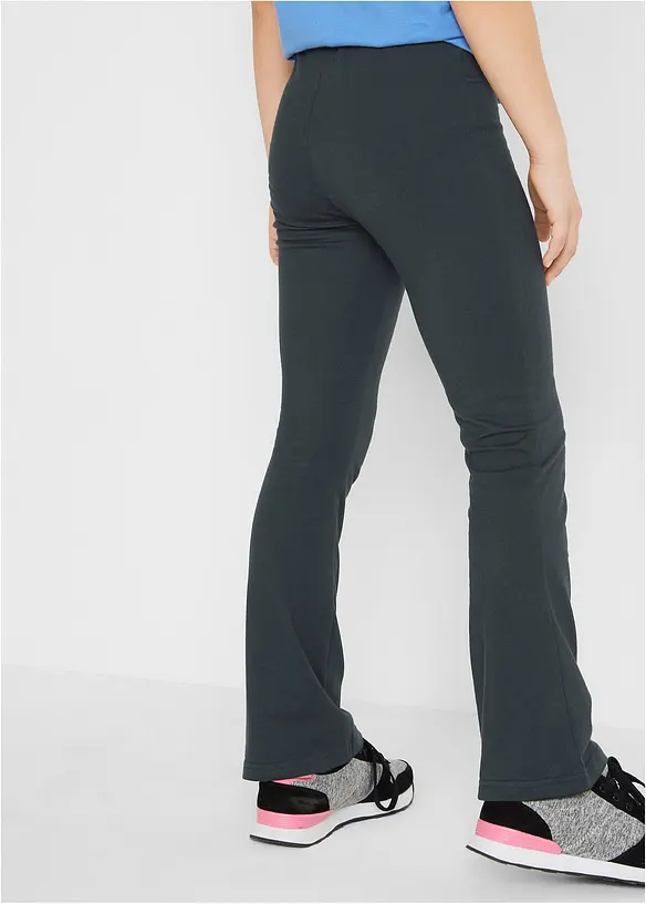 Jazzpants aus elastischem Bio-Baumwoll-Mix in schwarz von hinten - bonprix