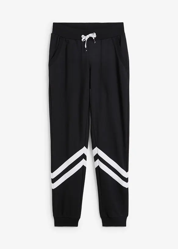 Sweathose mit Streifen in schwarz von vorne - bonprix Sweathose mit Streifen in schwarz von vorne - bonprix