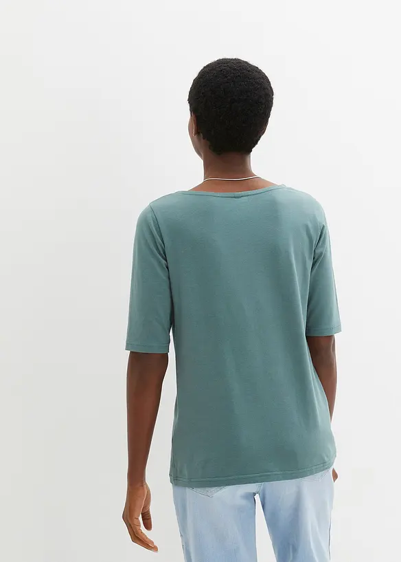U-Boot-Ausschnitt-Shirt in grün von hinten (im Anschnitt) - bonprix U-Boot-Ausschnitt-Shirt in grün von hinten (im Anschnitt) - bonprix