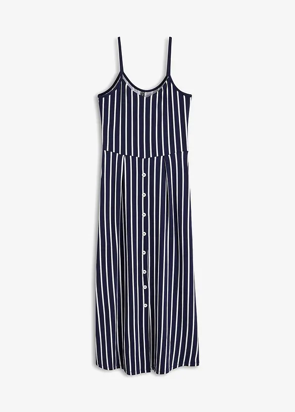 Midikleid aus elastischem Viskose-Mix in blau von vorne - bonprix