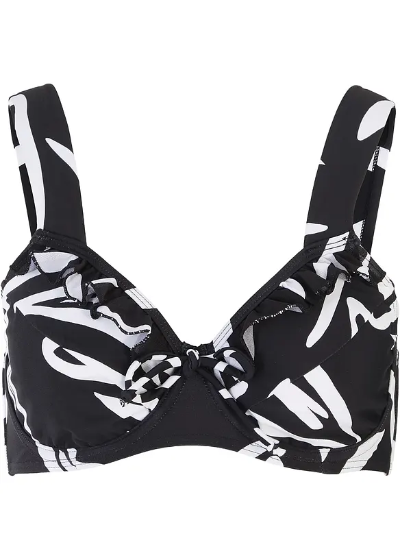 Minimizer Bügel Bikini Oberteil in schwarz von vorne - bonprix