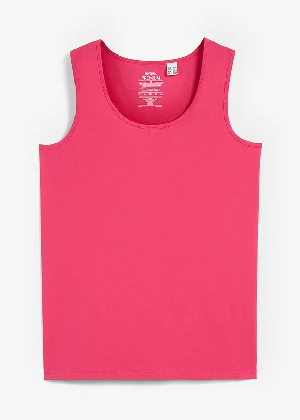 Essential Tanktop ohne Seitennaht mit Bio-Baumwolle in pink von vorne - bonprix