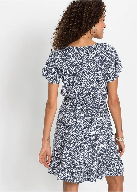 Minikleid aus fließender Viscose in blau von hinten (Totalaufnahme) - bonprix Minikleid aus fließender Viscose in blau von hinten (Totalaufnahme) - bonprix