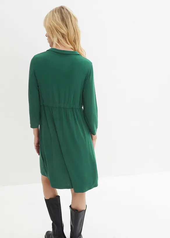 2-in-1 Umstandskleid und Stillkleid aus Viskose in grün von hinten (Totalaufnahme) - bonprix