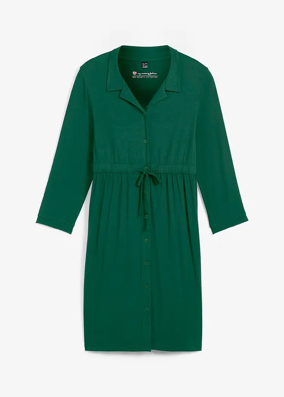 2-in-1 Umstandskleid und Stillkleid aus Viskose in grün von vorne - bonprix