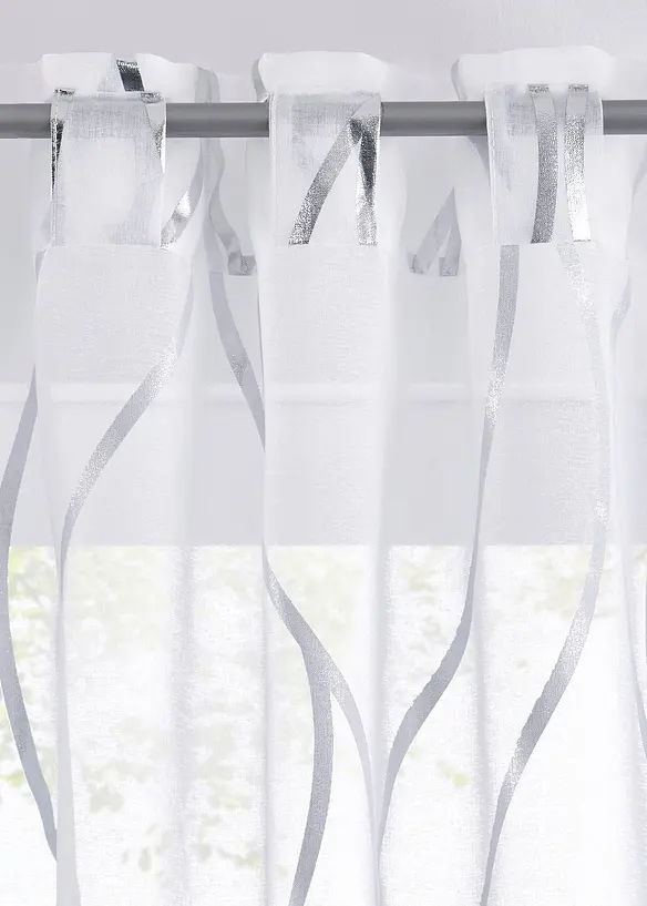 Transparente Gardine mit feiner Struktur, auch in extra lang (1er Pack) in silber - bonprix