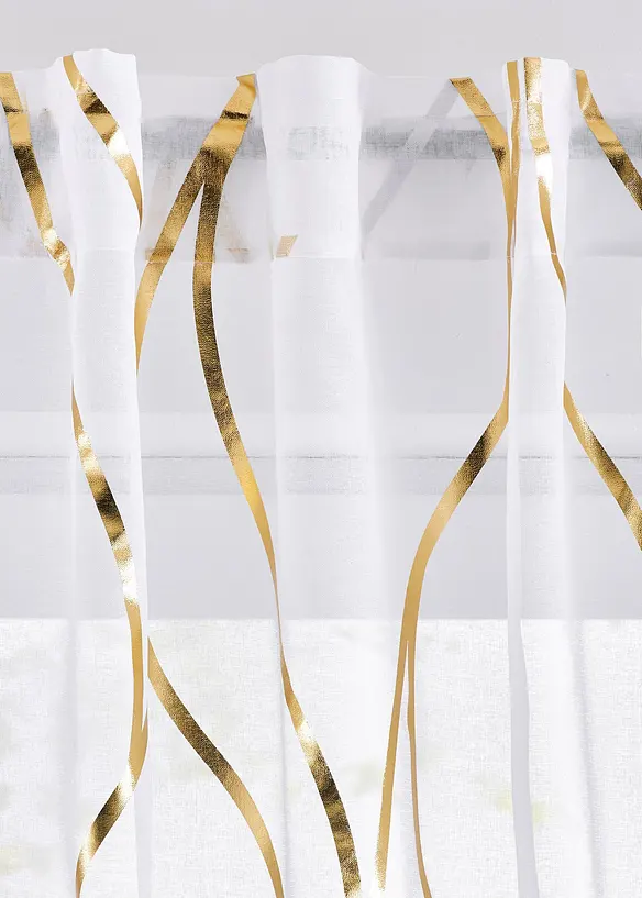 Transparente Gardine mit feiner Struktur, auch in extra lang (1er Pack) in gold - bonprix