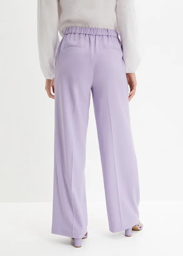 Bundfaltenhose mit Bequembund in lila von hinten - bonprix Bundfaltenhose mit Bequembund in lila von hinten - bonprix