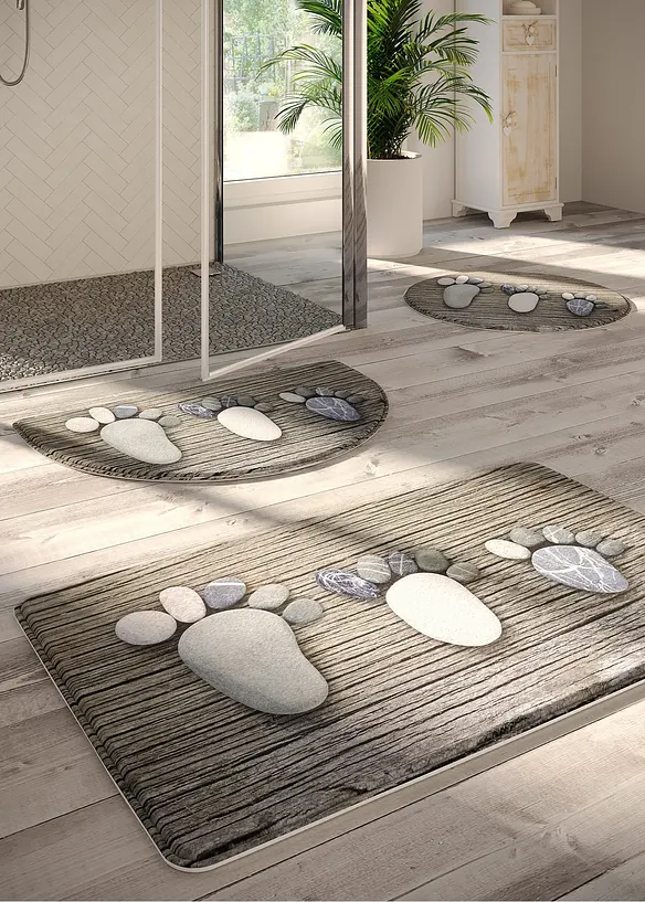 Badematte mit Memory Schaum in grau (Ambiente) - bonprix
