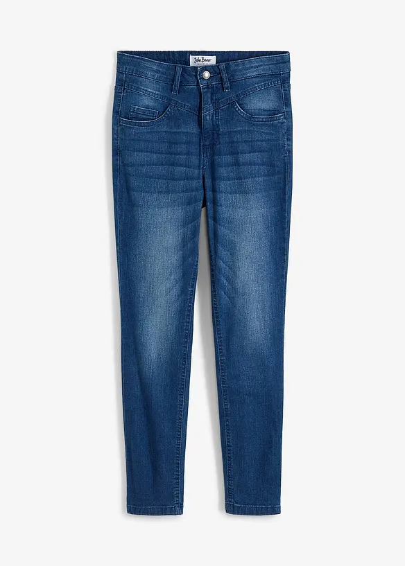 Skinny Jeans High Waist, Soft in blau von vorne - bonprix