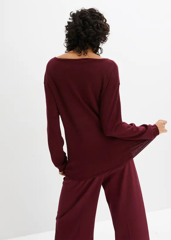 Feinstrickpullover in rot von hinten (im Anschnitt) - bonprix