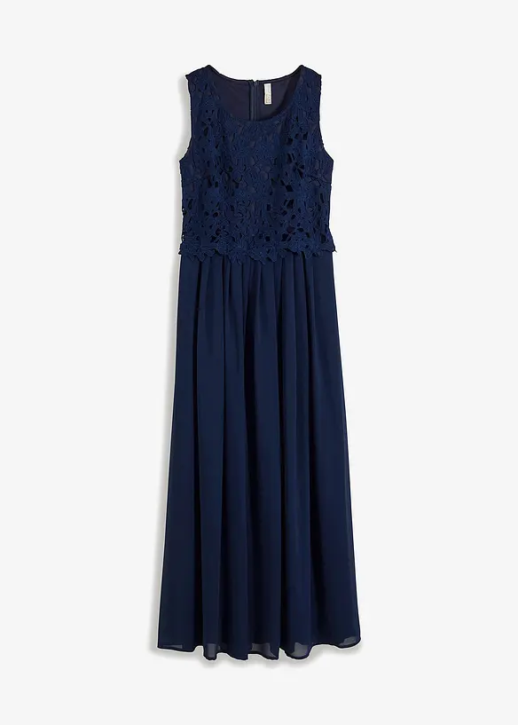 Maxikleid in blau von vorne - bonprix