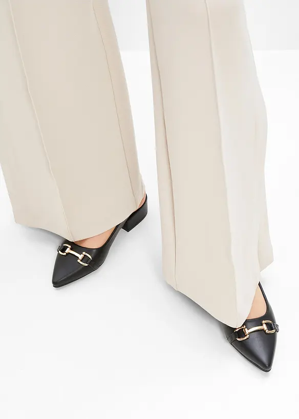 Slingpumps mit flachem Absatz in schwarz - bonprix Slingpumps mit flachem Absatz in schwarz - bonprix
