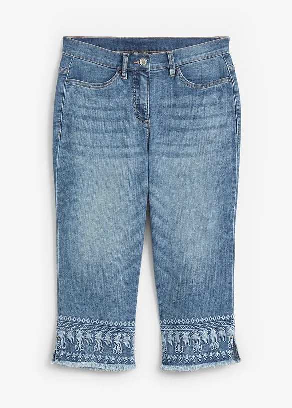 Capri-Jeans in blau von vorne - bonprix