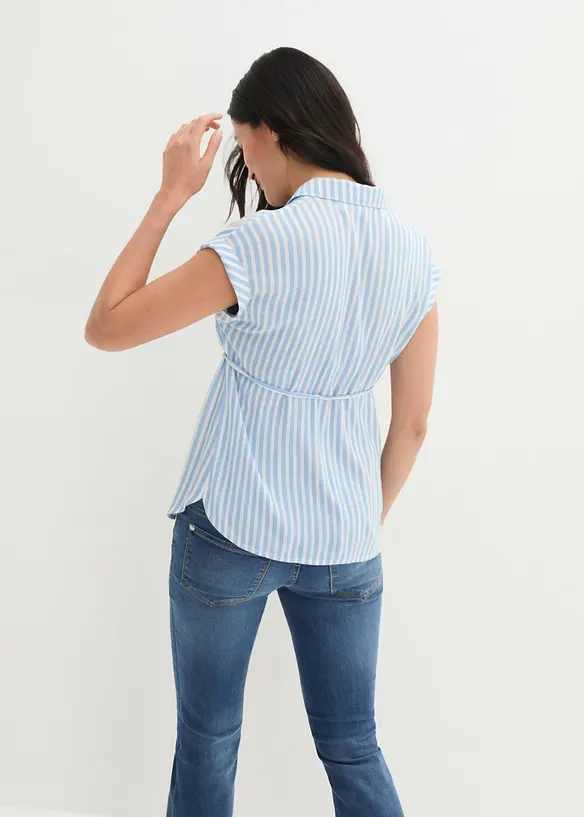 2-in-1 Umstands- und Stillbluse aus Viskose in blau von hinten (im Anschnitt) - bonprix