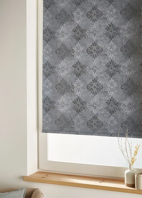 Verdunkelungsrollo mit Ornament Druck in grau - bpc living bonprix collection